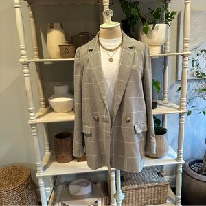 Madewell The Larson Blazer in Green Plaid (M)